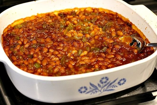 Home baked white bean casserole